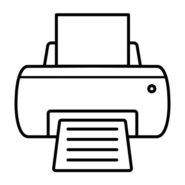Vector illustration of Inkjet printer outline icon style
