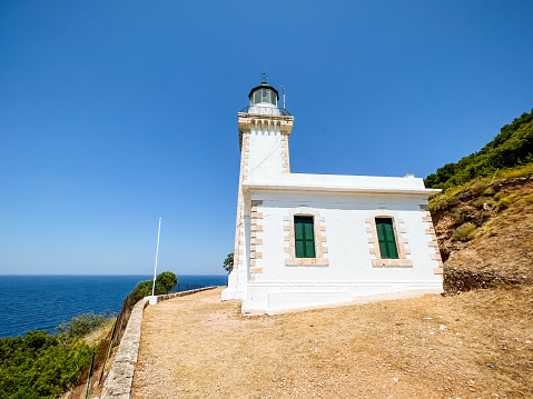 Lighthouse Gourouni on Skopelos island, Greece.