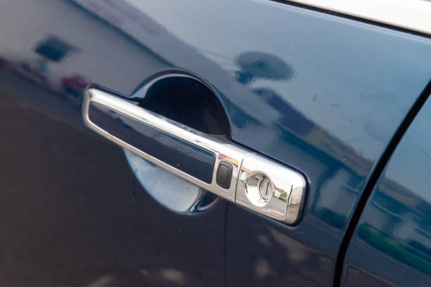 istock chrome car door handle with rubber keyless entry button to open the vehicle without looking for the key in the pockets wasting no time 1717042264