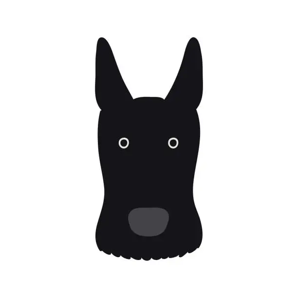 Vector illustration of Scottish terrier cute cartoon dog illustration