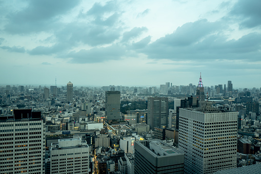 Asia, Japan, Tokyo, Tokio, City scape from city hall tower