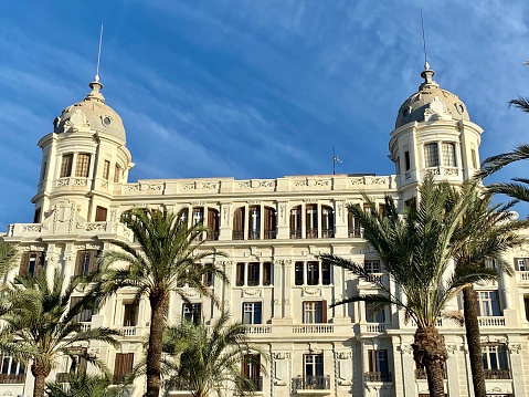 Spain - Alicante- Passeig Esplanada de Espanya and Building Carbonell