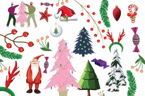 Vector illustration of Christmas time pattern