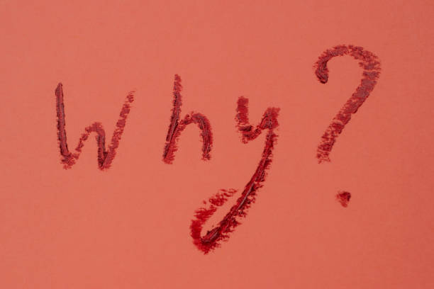 Why - red lipstick lettering on pink