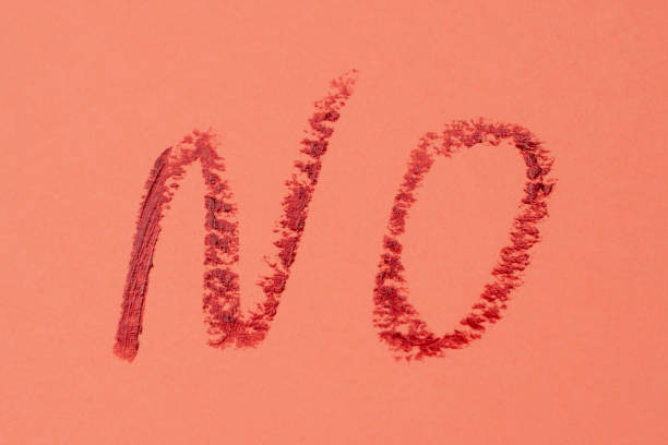 istock No - red lipstick lettering on pink 1717073675