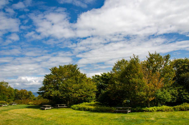 istock Cass Scenic Railroad SP - Picnic Tables at Bald Knob 1717094813