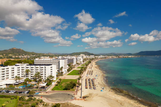 istock Cala Millor Mallorca shoreline aerial view 1717115478