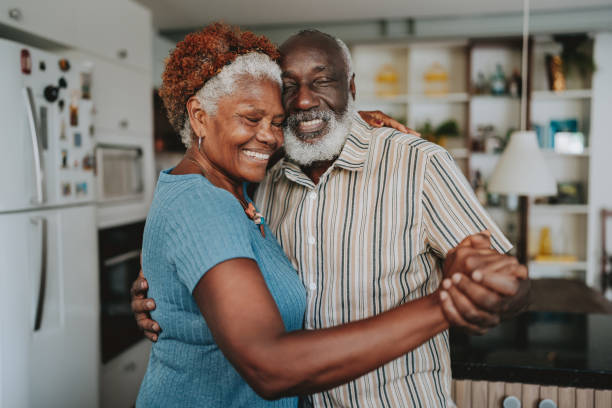 istock Portrait senior couple dancing together 1717120907
