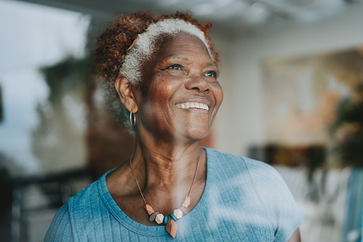 Portrait senior woman smiling