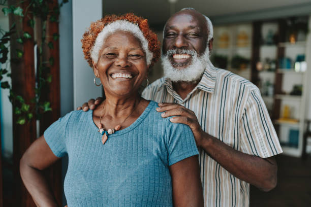 istock Portrait senior couple smiling 1717121497