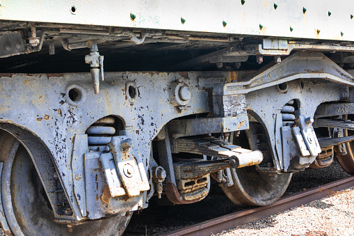 Train parts and track systems in a train depot