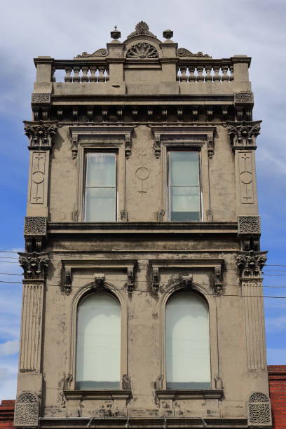 istock West facing front of three-storey, historic terraced building with rendered facade on Brunswick Street. Melbourne-Australia-990 1717145244