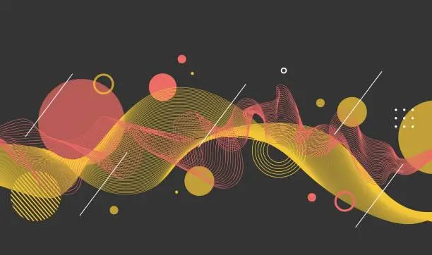 Vector illustration of Abstract wave lines background