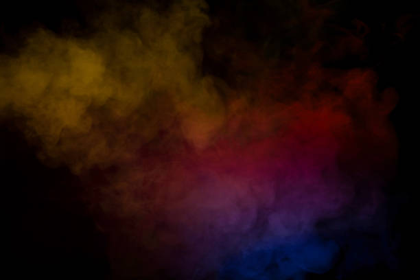 istock Orange and red steam on a black background. 1717159847