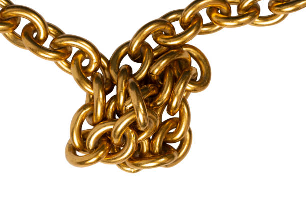 istock Golden chain isolated on white background. 1717159874