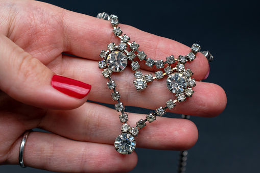 A captivating promotional photo featuring a unique retro necklace, embodying the essence of vintage jewelry with its timeless charm and distinctive character.