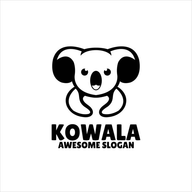 コアラのシンプルなマスコットデザインイラスト - koala australia animal isolated点のイラスト素材／クリップアート素材／マンガ素材／アイコン素材