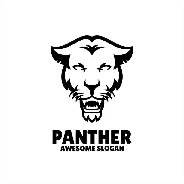 Vector illustration of panther simple mascot logo design illustration