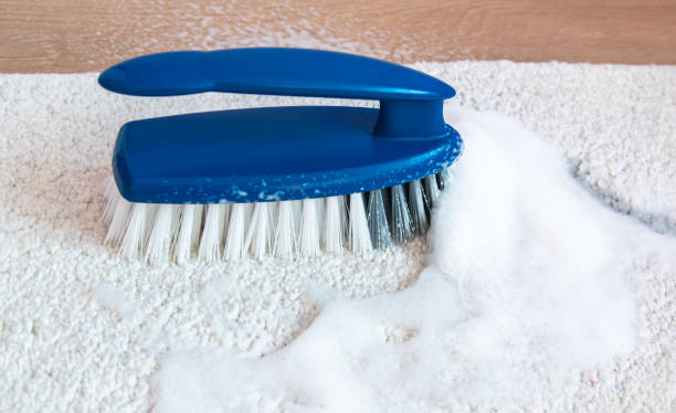 istock Blue brush on the floor. Cleaning. 1717202162