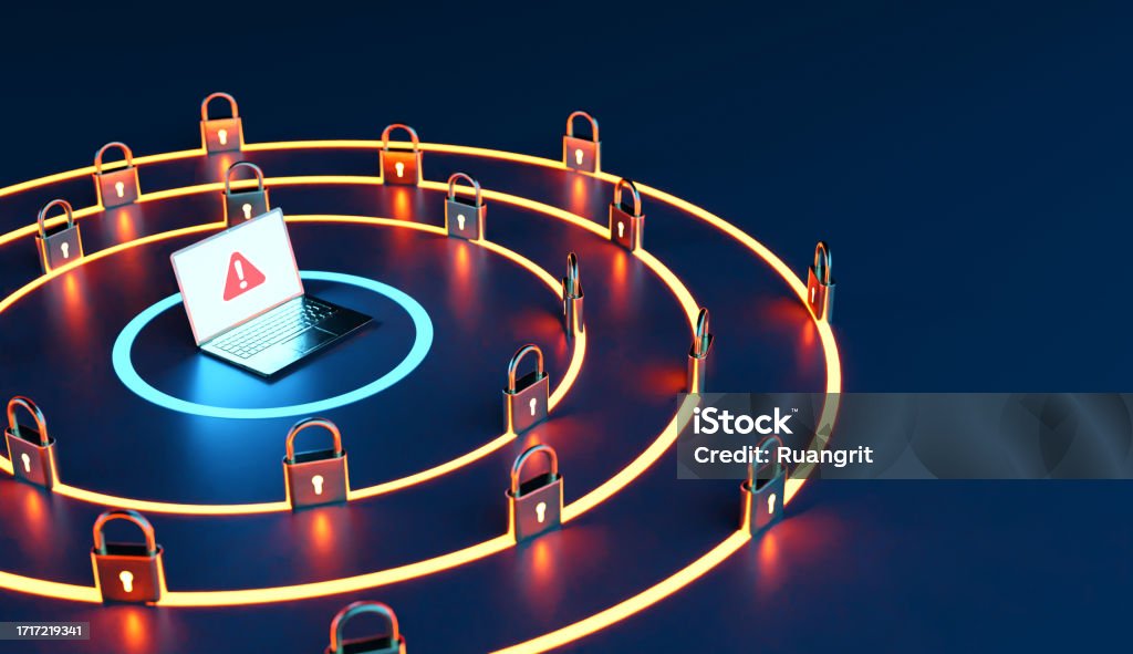 security and data protection concept security and data protection concept, 3D render Padlock Stock Photo
