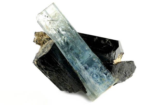istock aquamarine crystal with schorl from Erongo, Namibia 1717247578