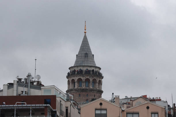 Galata Tower on a winter day in Istanbul