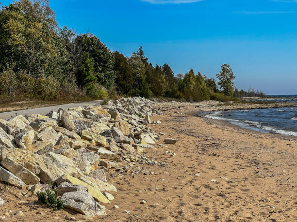 istock Manistique Boardwalk and Riverwalk along Lake Michigan 1717268170
