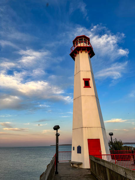 Wawatam Lighthouse in St. Ignace, Michigan harbor
