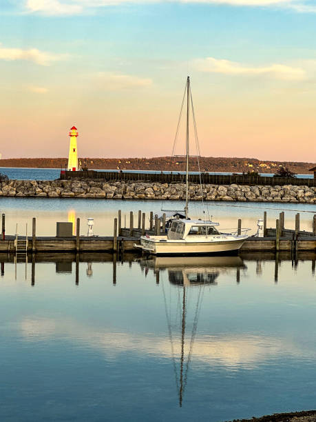istock Wawatam Lighthouse in St. Ignace, Michigan harbor 1717268206