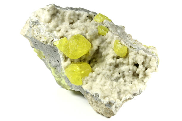 istock native sulfur on aragonite from Sicily, Italy 1717281028