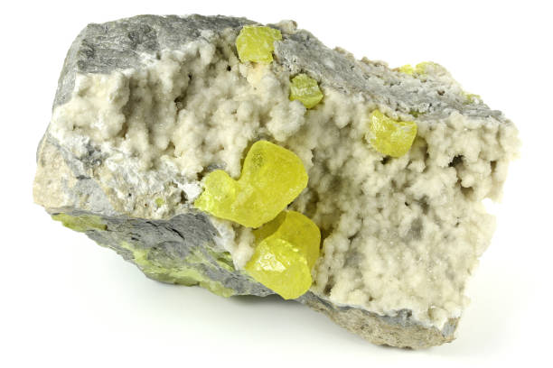istock native sulfur on aragonite from Sicily, Italy 1717281033