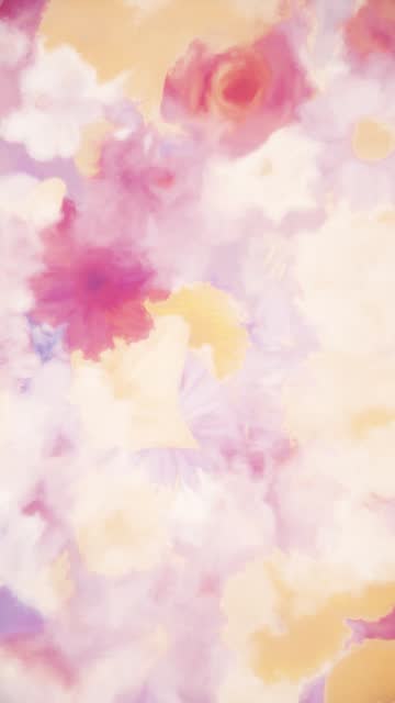 Vertical Video - Abstract Floral Watercolor Painting Motion Background