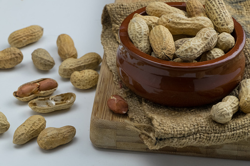 Roasted peanuts on a table