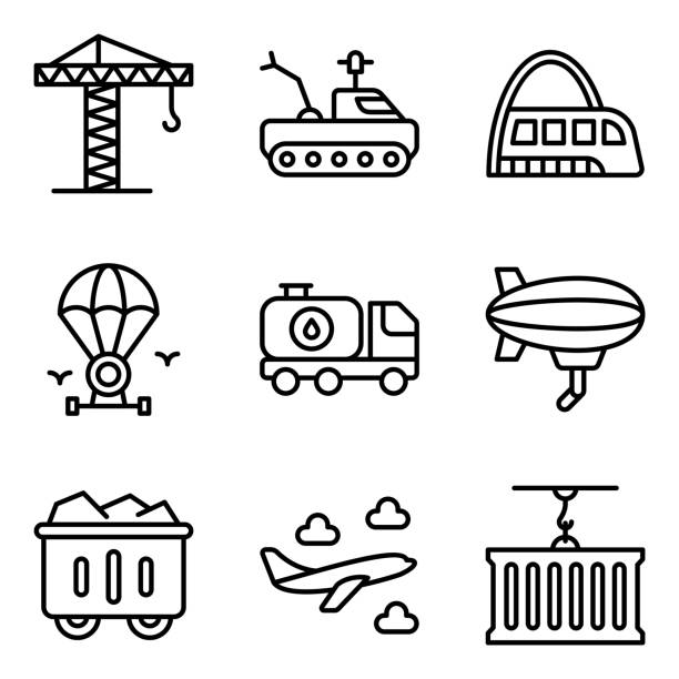 paket mit transport- und automobillinien-icons - bullet hole illustrations stock-grafiken, -clipart, -cartoons und -symbole