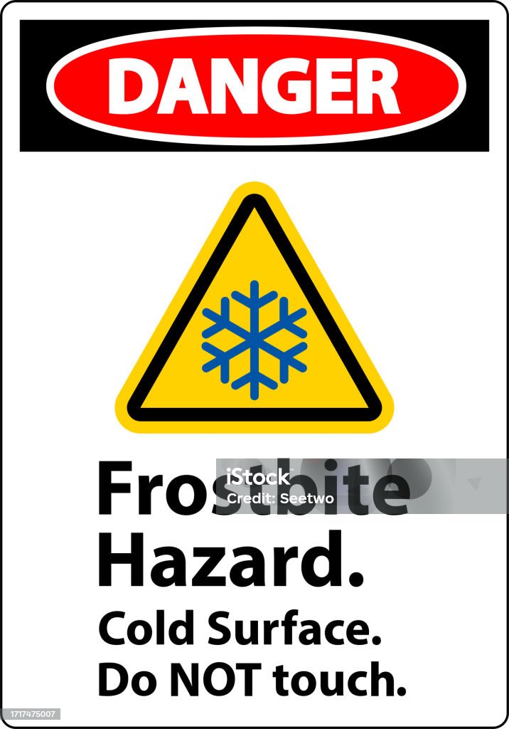 Challenge Sign Cold Danger Sign Frostbite Hazard Do Not Touch Cold Surface Stock ...