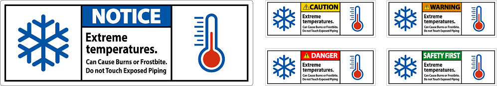 Extreme Temperature Sign Caution Sign Extreme Temperatures Can Cause Burns Or Frostbite Do Not ...
