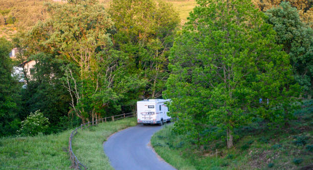 istock motorhome entering the forest road to spend the night 1717537039