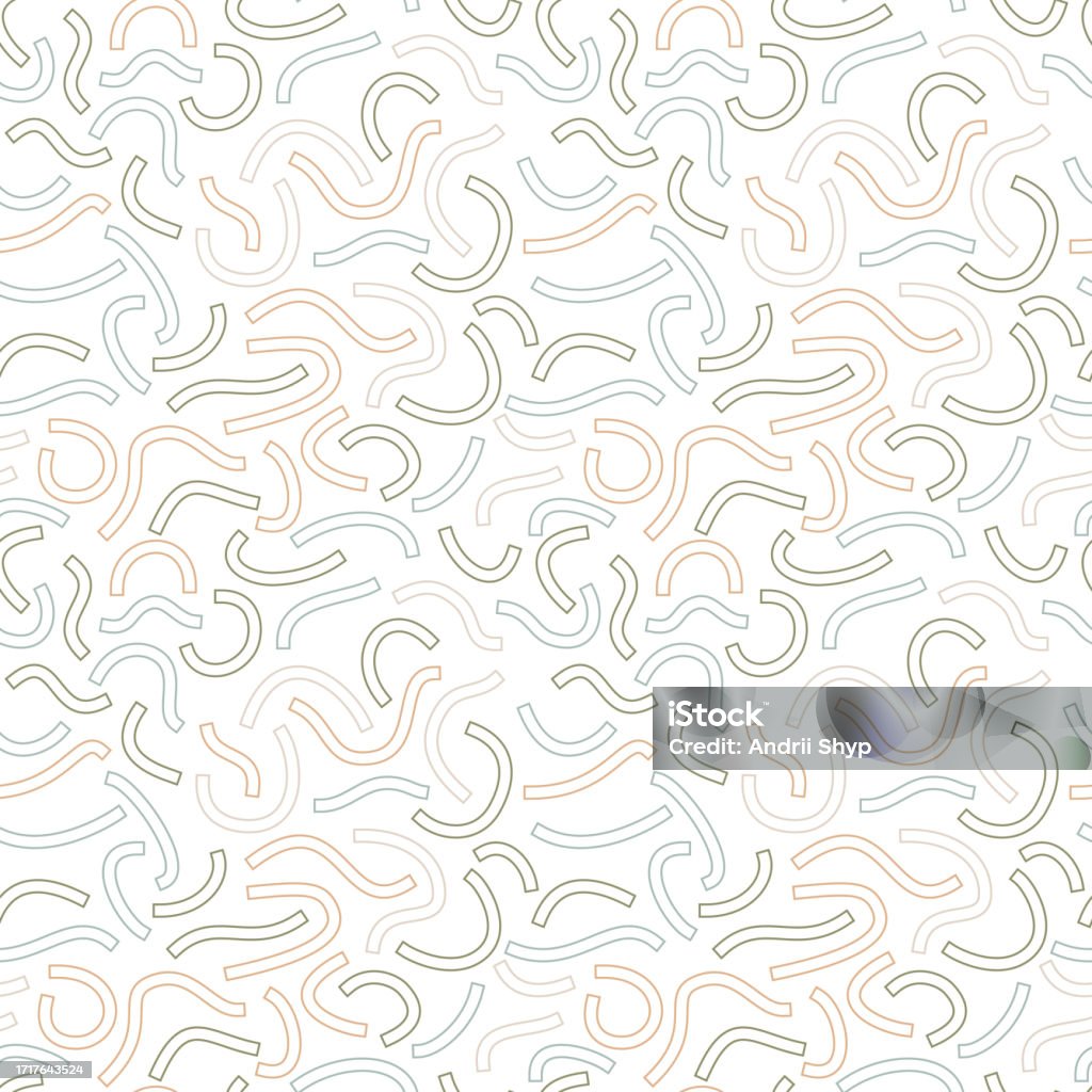 Colored Geometric Seamless Pattern Outline Curved Lines Stock ...