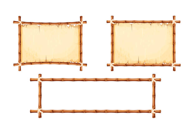 illustrazioni stock, clip art, cartoni animati e icone di tendenza di bambooframe - tiki