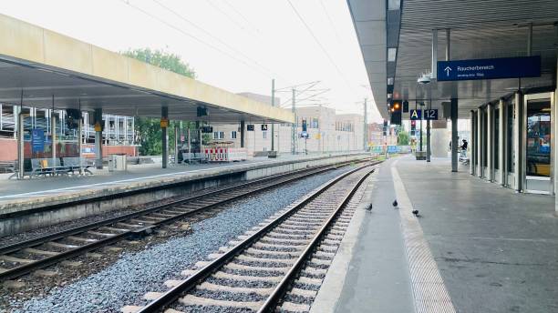 istock Railway tracks at Freiburg Germany 1717644125