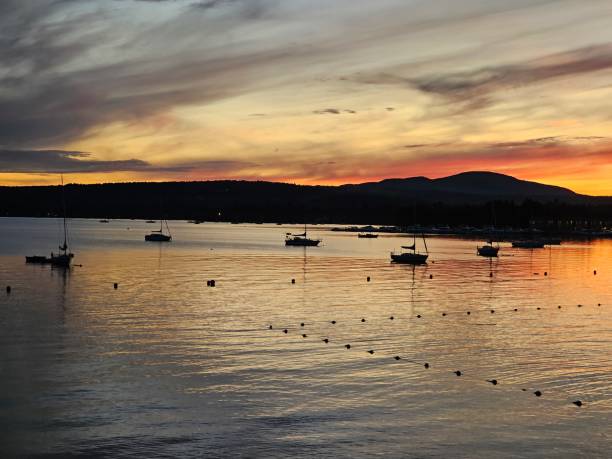 istock Magog Memphremagog Lake Sunset boat yacht 1717689461