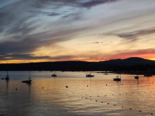 istock Magog Memphremagog Lake mountains Orange Sunset Quebec 1717689976