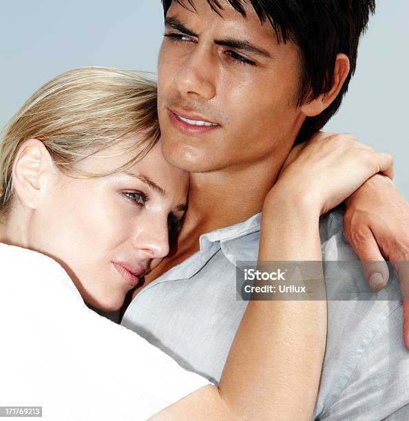 Closeup Of A Cute Young Hugging Eachother Stock Photo - Download Image Now - Adult, Beautiful People, Beautiful Woman
