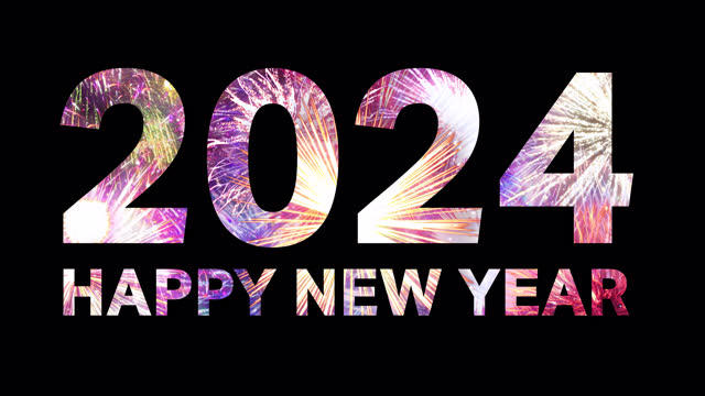 2024 Happy New Year Alpha Channel. 2024 New Year Transparent Background