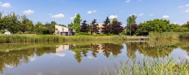 istock Modern green neighbourhood with park 1717743448