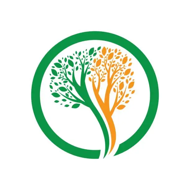 Vector illustration of Tree leaf vector logo design