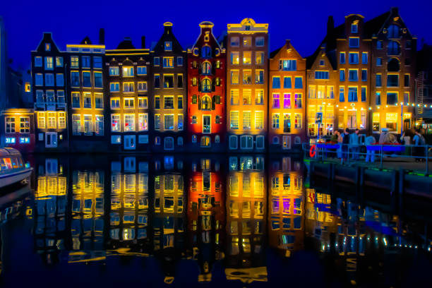 istock Dancing Canal Houses in Amsterdam r 1717800916