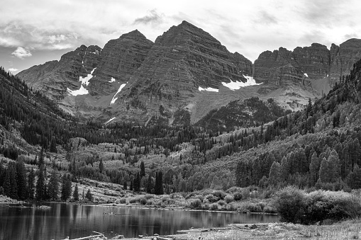 Black and White Maroon Bells