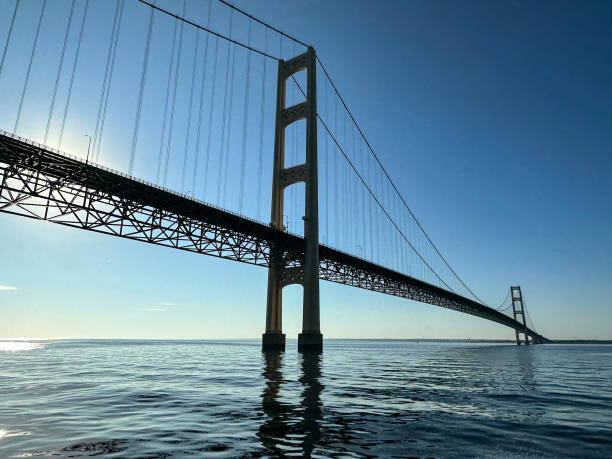istock Mackinac Bridge suspension bridge in Michigan on a sunny fall day 1717884702