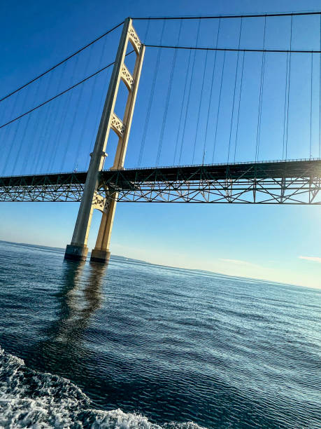 istock Mackinac Bridge suspension bridge in Michigan on a sunny fall day 1717884708